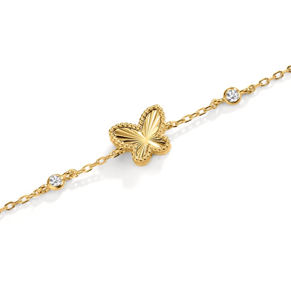 Bracciale Argento Zirconia dorato Farfalla