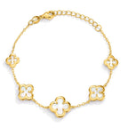 Bracciale Argento giallo dorato Madreperla Fiore