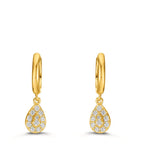 Orecchini circolari Argento Zirconia giallo dorato