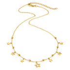 Collana Argento Zirconia dorato Stella 40-45 cm