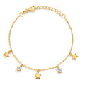 Bracciale Argento Zirconia 2 pietra giallo dorato Stella
