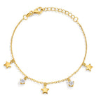 Bracciale Argento Zirconia 2 pietra giallo dorato Stella