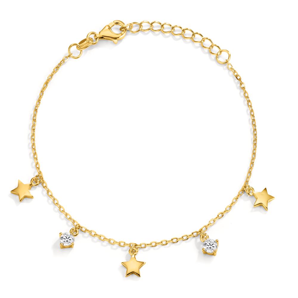Bracciale Argento Zirconia 2 pietra giallo dorato Stella