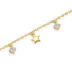 Bracciale Argento Zirconia 2 pietra giallo dorato Stella