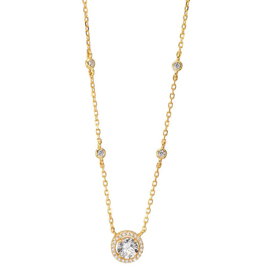 Collana Argento Zirconia giallo dorato 40-45 cm