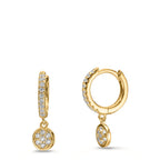 Orecchini circolari Argento Zirconia giallo dorato