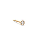 Orecchini a bottone 1 pz Oro giallo 750/18 carati Zirconia Ø2.5 mm