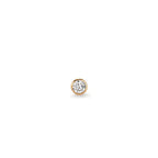 Orecchini a bottone 1 pz Oro giallo 750/18 carati Zirconia Ø2.5 mm