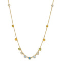 Collana Oro giallo 750/18 carati Citrino 0.20 ct, 2 pietra, Ametista verde, 0.30 ct, 4 pietra, Peridoto 0.13 ct, 2 pietra, Topazio 0.43 ct, 3 pietra, Quarzo 0.12 ct, 2 pietra 40-45 cm