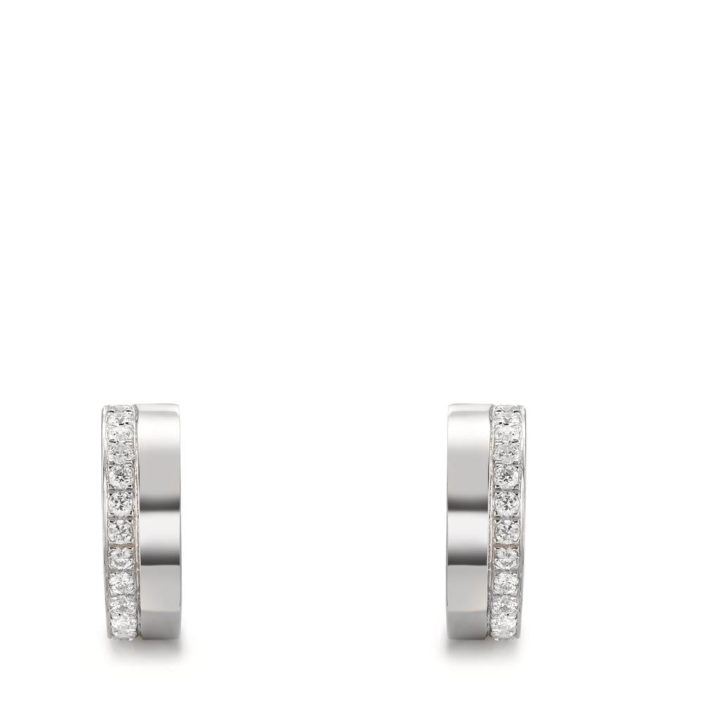Orecchini a cerchio Argento Zirconia rodiato