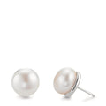 Orecchini a bottone Argento rodiato Perla coltivata d'acqua dolce, 2 Perla, 11 mm Ø11 mm