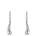 Orecchini circolari Argento Zirconia 18 pietra rodiato