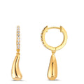 Orecchini circolari Argento Zirconia 18 pietra giallo dorato