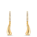 Orecchini circolari Argento Zirconia 18 pietra giallo dorato
