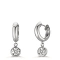 Orecchini circolari Argento Zirconia 2 pietra rodiato