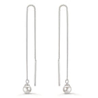 Orecchini a strappo Argento rodiato [shining Pearls], 2 Perla, 5 mm