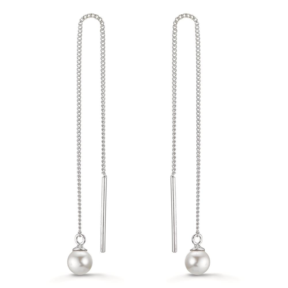 Orecchini a strappo Argento rodiato [shining Pearls], 2 Perla, 5 mm