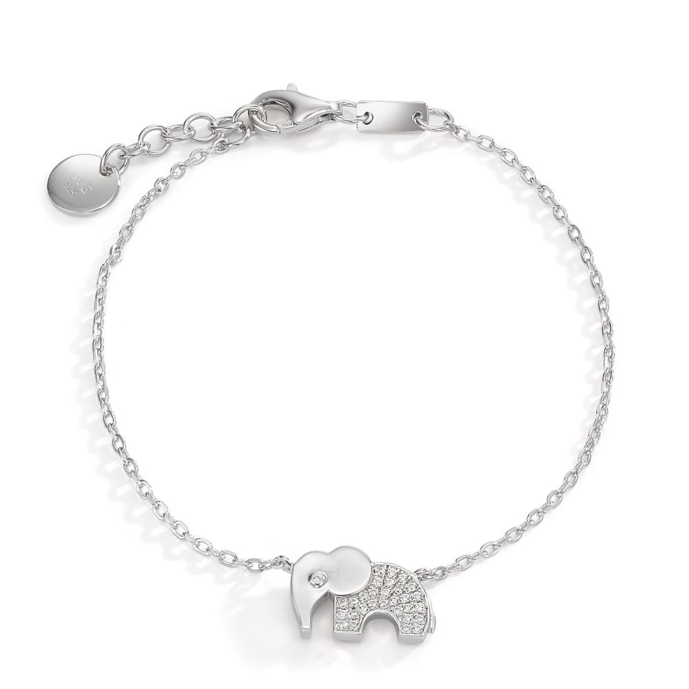 Bracciale Argento Zirconia rodiato Elefante
