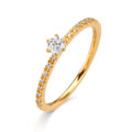 Anello solitario Oro giallo 750/18 carati Diamante 0.20 ct, 17 pietra, [Brillant], w-si