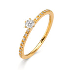 Anello solitario Oro giallo 750/18 carati Diamante 0.20 ct, 17 pietra, [Brillant], w-si