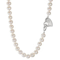 Collana Argento rodiato Perla coltivata d'acqua dolce 6-7 mm Cuore 42 cm