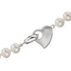 Collana Argento rodiato Perla coltivata d'acqua dolce 6-7 mm Cuore 42 cm