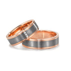 Anello del partner Oro rosso 585/14 kt, 999 Tantalio Diamante 0.024 ct, 3 pietra, w-si