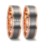 Anello del partner Oro rosso 585/14 kt, 999 Tantalio Diamante 0.024 ct, 3 pietra, w-si