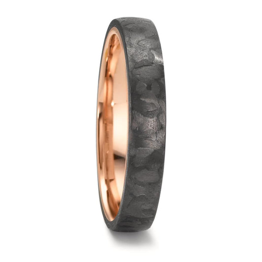 Anello del partner Carbonio, Oro rosso 585/14 kt
