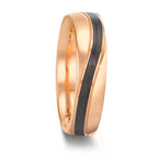 Anello del partner Oro rosa 585/14 kt, Carbonio