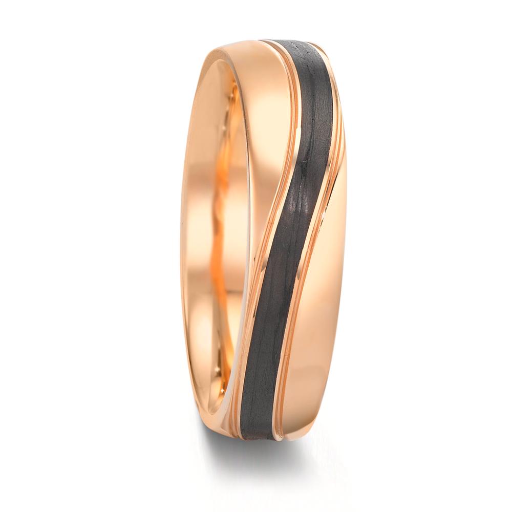 Anello del partner Oro rosa 585/14 kt, Carbonio