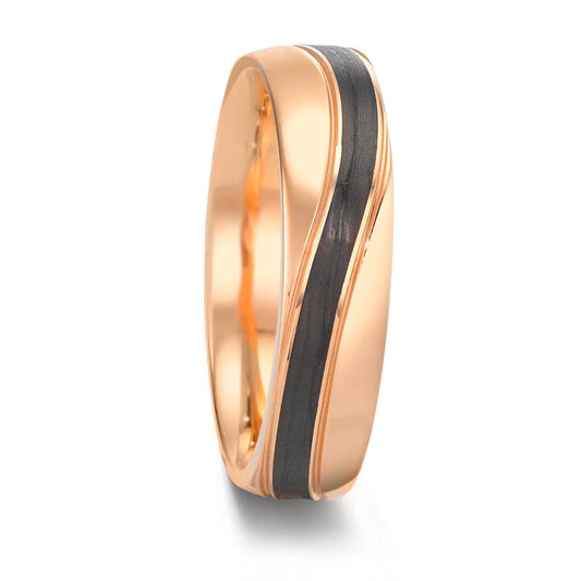 Anello del partner Oro rosa 585/14 kt, Carbonio