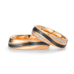 Anello del partner Oro rosa 585/14 kt, Carbonio