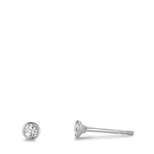 Orecchini a bottone Argento rodiato Ø3 mm