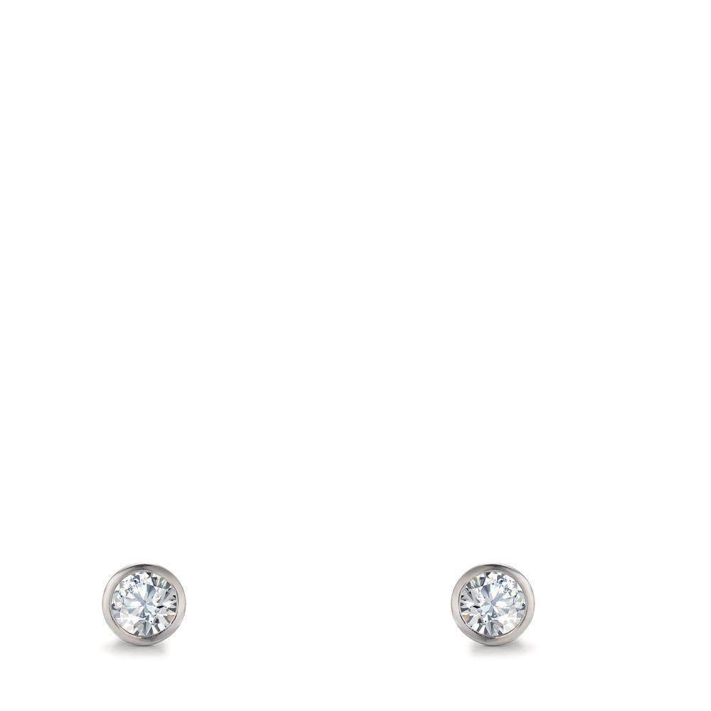 Orecchini a bottone Argento rodiato Ø3 mm