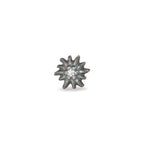 Orecchini a bottone 1 pz Argento Zirconia patinato Stella alpina Ø7 mm