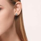 Orecchini a bottone 1 pz Argento Zirconia patinato Stella alpina Ø7 mm