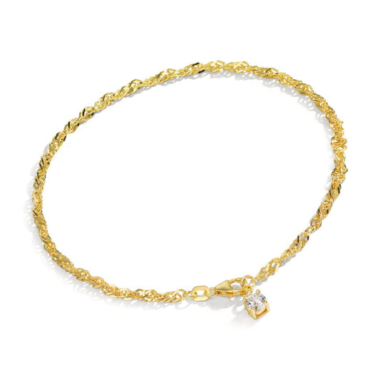 Cavigliera Argento Zirconia giallo dorato 23-25 cm