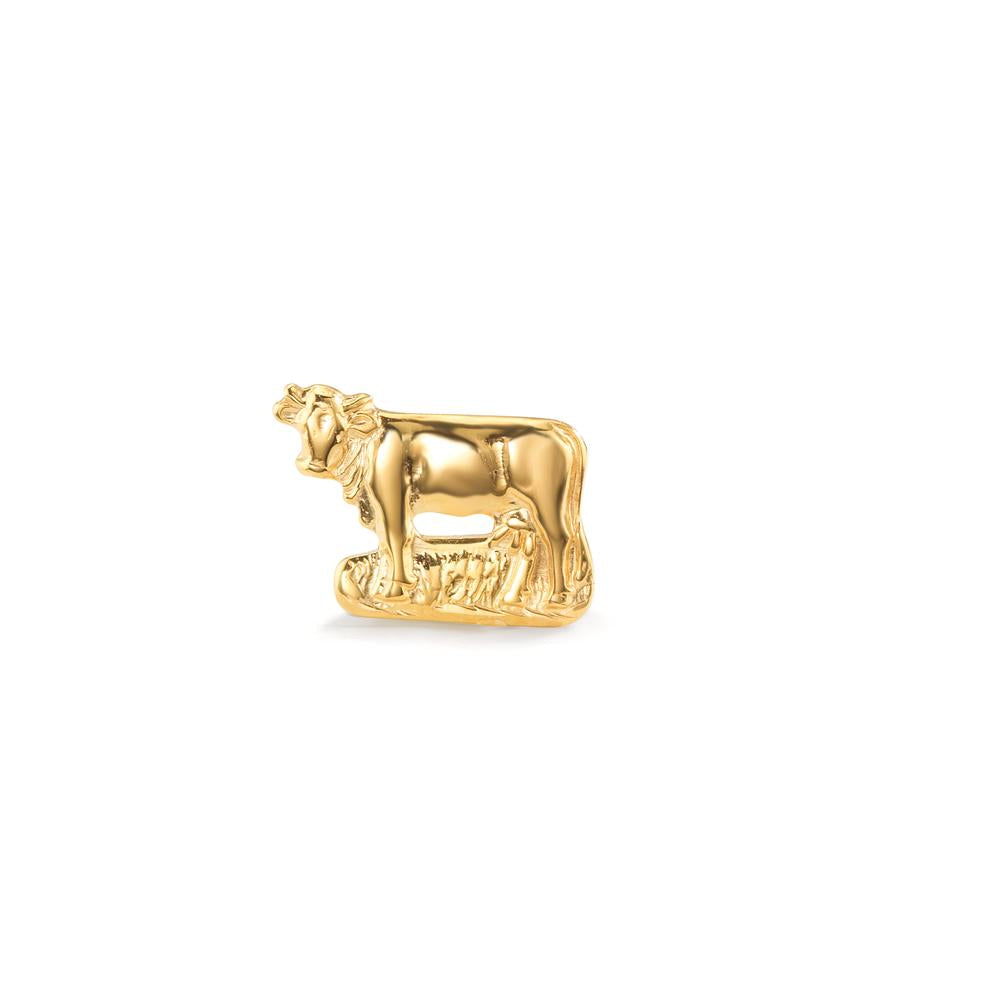 Orecchini a bottone 1 pz Argento giallo dorato Mucca