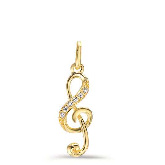 Ciondolo Argento Zirconia 6 pietra giallo dorato Clef