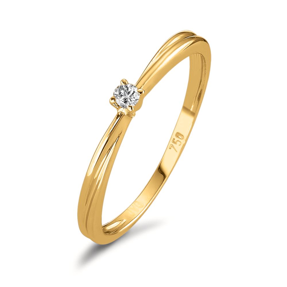 Anello solitario Oro giallo 750/18 carati Diamante 0.03 ct, w-si