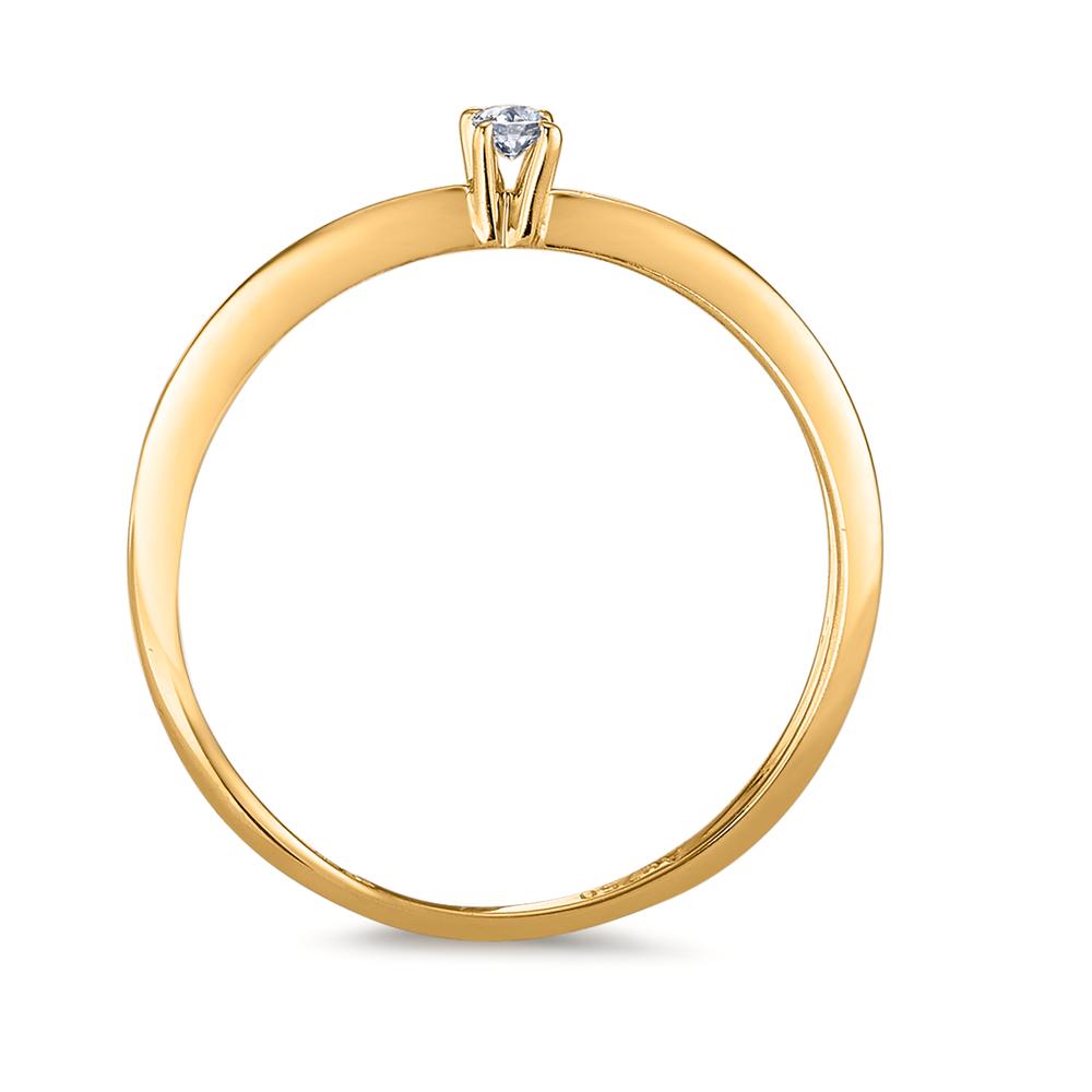 Anello solitario Oro giallo 750/18 carati Diamante 0.03 ct, w-si
