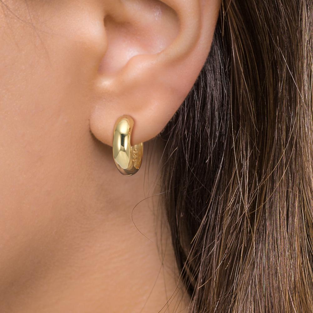 Orecchini circolari Argento giallo dorato