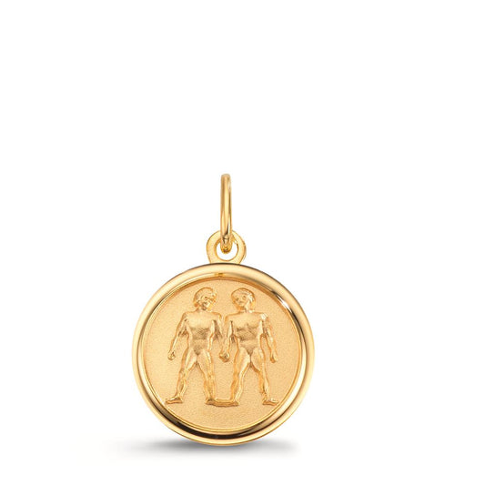 Ciondolo incisione Oro giallo 375/9K Segno zodiacale Gemelli Ø12 mm