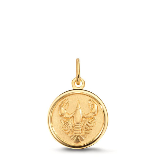 Ciondolo incisione Oro giallo 375/9K Segno zodiacale Cancro Ø12 mm