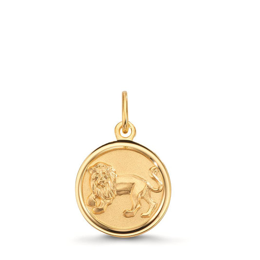 Ciondolo incisione Oro giallo 375/9K Segno zodiacale Leone Ø12 mm
