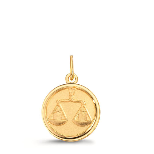 Ciondolo incisione Oro giallo 375/9K Segno zodiacale Bilancia Ø12 mm