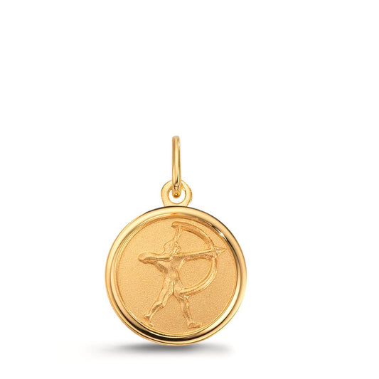 Ciondolo incisione Oro giallo 375/9K Segno zodiacale Sagittario Ø12 mm