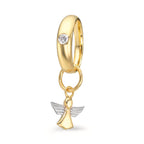 Anello di battesimo Oro giallo 375/9K Zirconia bicolore Angelo custode Ø11 mm