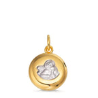 Ciondolo Oro giallo 375/9K bicolore Angelo custode Ø12 mm